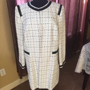 Tahari Tweed Long Blazer coat